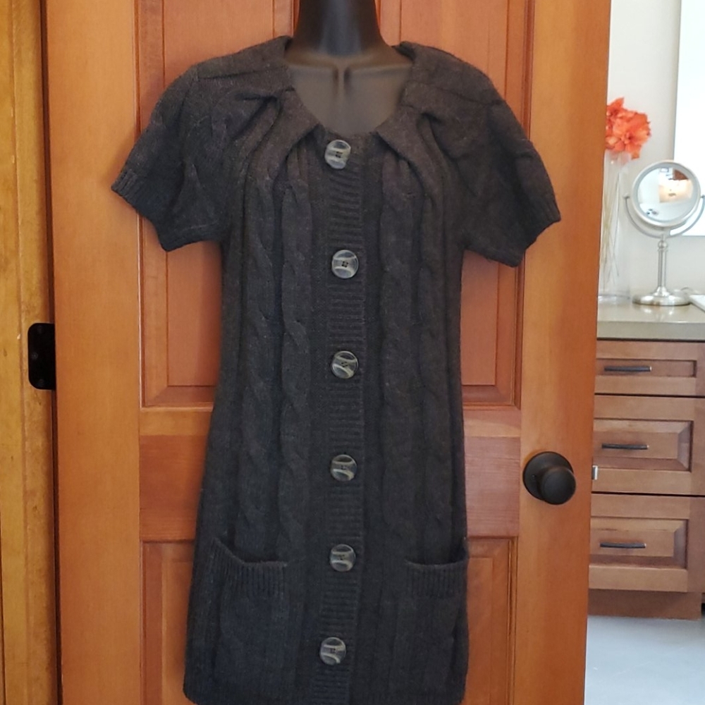 Vince Wool Car Coat Style Sweater